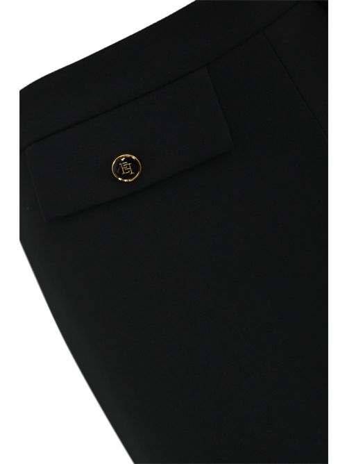 Pantaloni in doppio crepe Nero Elisabetta Franchi | PA12056E2110